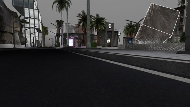 Palm trees and street Second Life