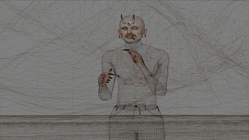 second life avatar in wireframe